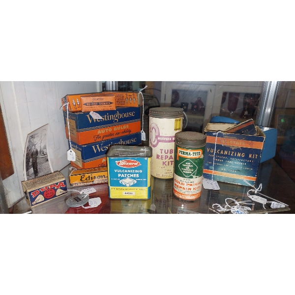 Advertising - Vintage Bicycle Associated Group Bulbs - Repair Kits & More In Orig Boxes  - See Pics