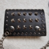 Image 4 : NEW IN PLASTIC Punk or Biker Style Studded Black Leather Wallet with 14" Chain