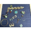 Image 1 : Costume Jewelry Lot of Beautiful Turquoise Items! - Several Earrings - Bracelets - Pins - Etc.
