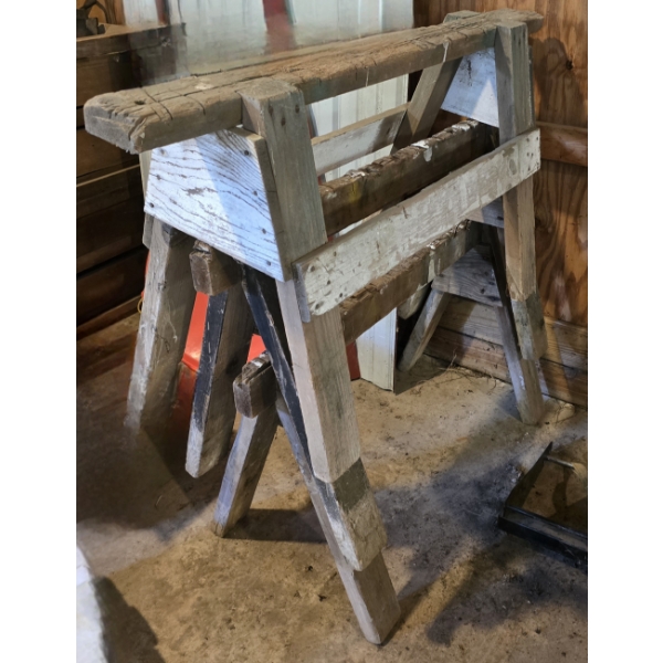 3 Wooden Saw Horses