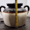 Image 13 : Two Vintage Stoneware Crocks or Bean Pots Each With Two Handles & A Lid ~ 3 Quart & Likely 5 Quart