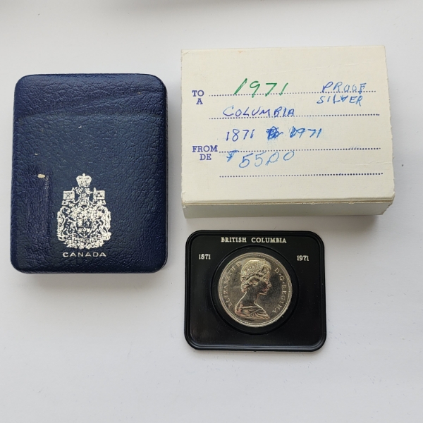 1971 British Columbia Proof Silver Dollar - 50% Silver ASW: 0.375 troy oz