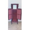 Image 3 : Tall Cherry Wood Ladies Jewelry Box With Many Shelves, Both side Necklace Doors & Folding Mirror Top