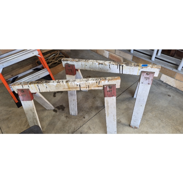 PICKUP IN CANTON -  SET OF 2 CUSTOM MADE SAW HORSES - GOOD CONDITION