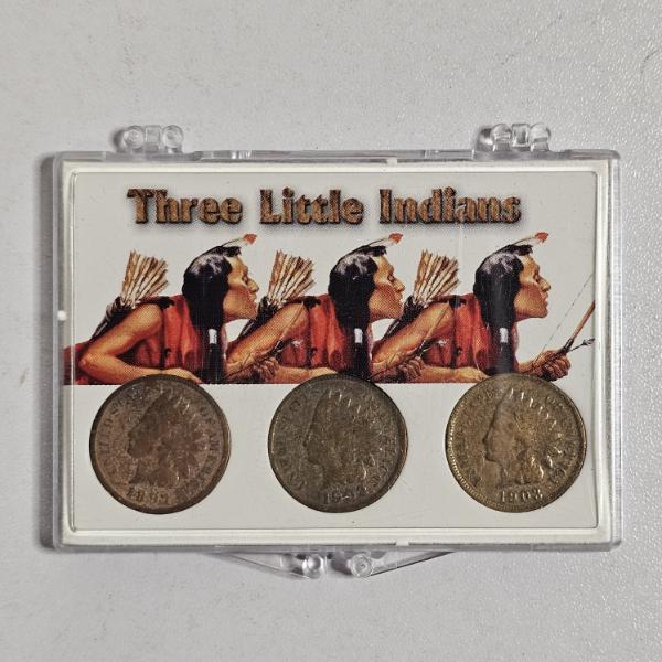 Three Little Indians Indian Head Cents Coin Set