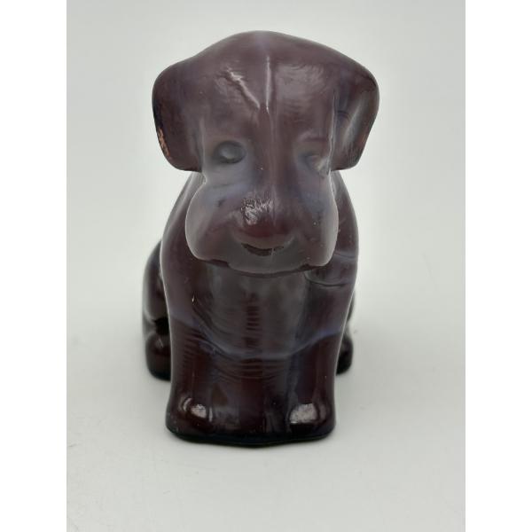 Adorable Degenhart Vintage Glass Dog Figurine -Old Lavender