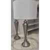 Image 4 : PICKUP IN NORTHFIELD - Excellent 2 Pcs Lamp Set With Shades Brushed Nickel 28" Tall Shades Included