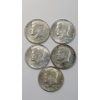 Image 1 : (5) Assorted Years/Mint Marks United States 40% Silver Kennedy Half Dollars - Face Value: $2.50