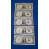 Image 1 : (5) $1 Blue Seal Silver Certificates - Series 1957, 1957 A, 1957 B