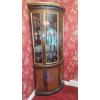 Image 1 : Fine Quarter Round Tall Curio Cabinet 78" by 20"  For Shelves Upper / Two Lower - Perfect Condition
