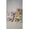 Image 3 : 1980's Schmid Porcelain Doll & 1990s Tootsie Toy Mommy Doll Includes Rocking Chairs