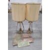 Image 1 : Vintage Beautiful 35'' Glass & Brass Eagle Lamps & Vintage License Plate Collection -No Shipping