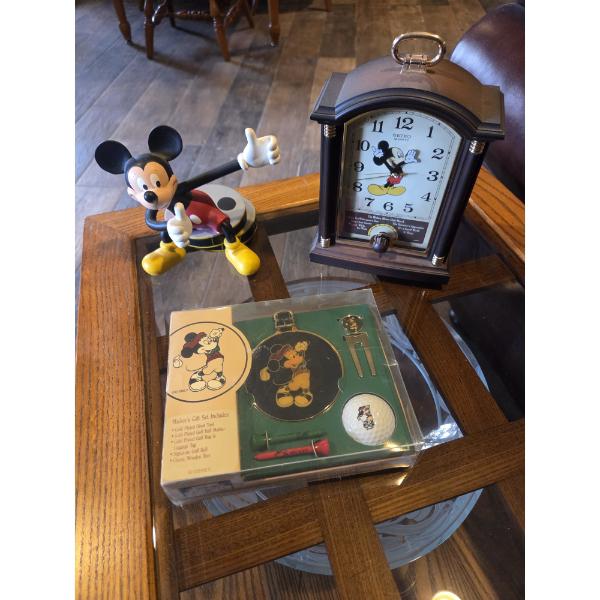 Seiko Mickey Mouse Clock, Mickey Mouse Figurine & Mickey Mouse Golf Gift Set 3 Pc As Shown