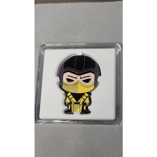 Rare 2022 1 oz 999 Fine Silver $2 Niue Chibi Mortal Combat Scorpion Coin - Mintage 2,000