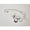 Image 4 : Sterling Silver Earrings, Colorful Rings, and Broken Chain - TW: 10.1g