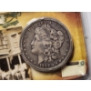 Image 2 : 1900-O United Stated Morgan 90% Silver Dollar with Wells, Fargo & Co Information Display