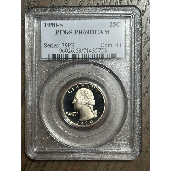 PCGS PR69 DCAM 1990-S Washington Quarter