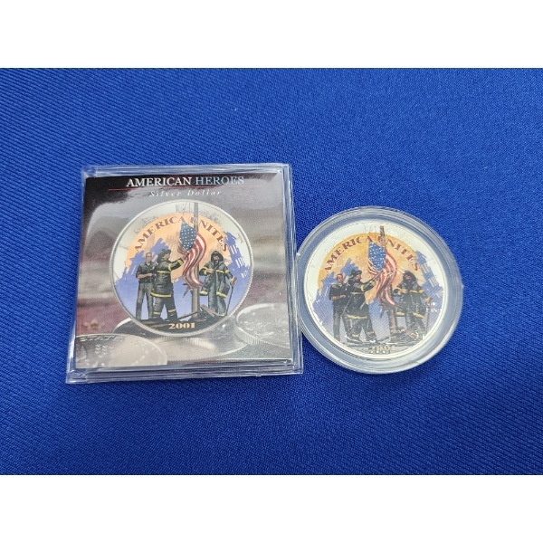 2001 American Silver Eagle "American Heros" Design - 1 oz .999 Fine Silver 