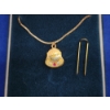 Image 2 : Vintage Hoover Gold-Filled Charm With Diamonds and Ruby on 14K Gold 18" Chain - TW: 4.9g