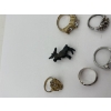Image 3 : 5 Gorgeous Costume Rings & Moose Pin - Various Ring Sizes 