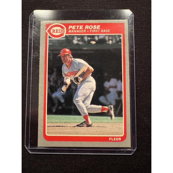 1985 Fleer Pete Rose Cincinnati Reds Baseball Card - Mint Condition