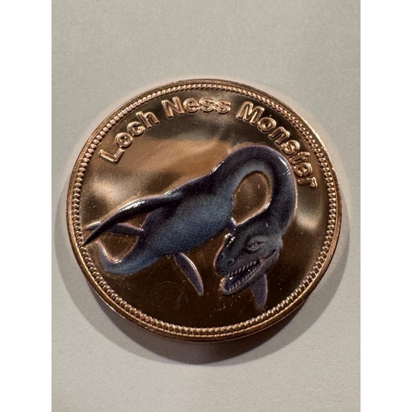 Incredible Loch Ness Monster .999 Fine One Troy Ounce Copper Coin - Mint Condition