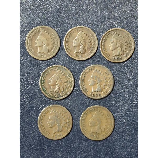Group indian Cents -- 1879  Thru 1885 - See Pictures