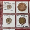 Image 9 : Large Red Binder with Two Pages of Assorted Tokens, Medals, Commemoratives - See Photos! 