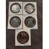 Image 1 : 5 - Ben Franklin 90% Silver Half Dollars - High Grade Condition - $2.50 Face Value