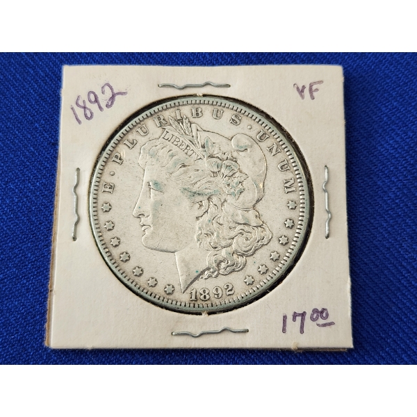 1892 VF 90% Silver Morgan Dollar