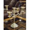 Image 1 : Stunning Silver Plated 5 Candle Holder with Bobeche's Candelabra - Customizable  Pristene