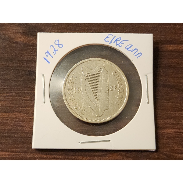 Ireland Republic 75% SILVER 1928 Florin in Great Condition ~ ASW: 0.2727 Oz