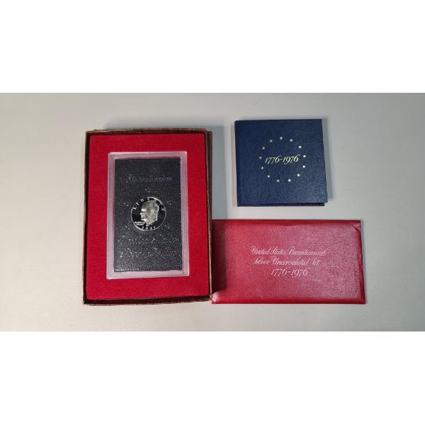 1976 US Bicentennial Silver Proof Set , 1971-S Silver Proof Eisenhower Dollar & 1776 US Silver Set