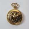 Image 3 : WORKING! Gold-Tone Andre Rivalle 17 Jewel Pocket Watch ft. Horse Engravings 
