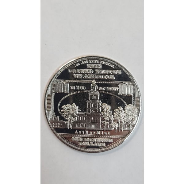 $100 Benjamin Franklin 1 AVDP oz .995 Fine Nickel Round