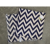Image 1 : Stylish Pair Of 15'' Blue & Natural Jute Color Chevron Pattern Zip Closure Pillow Covers 