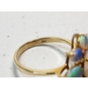 Image 5 : Gorgeous 14K Gold Flower Iridescent Opal Ring - Size 8 - Total Weight: 4.2g