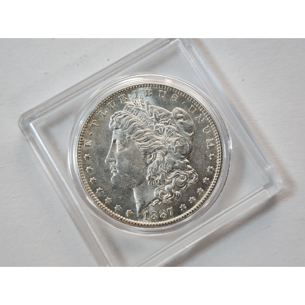 Beautiful Example 1887 90% Silver Morgan Dollar in Protective Case
