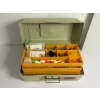 Image 2 : Rebel Tackle Box - Fishing - 3 pull out trays - filled with Lures - Bobbers - Hooks - Etc 