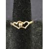 Image 1 : 10K Gold Heart Ring With Small Diamond Stone - Size 5 - Weighs 1 Gram