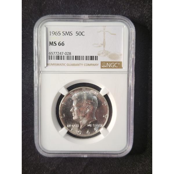 NGC MS66 1965 Special Mint Set Silver Kennedy Half Dollar