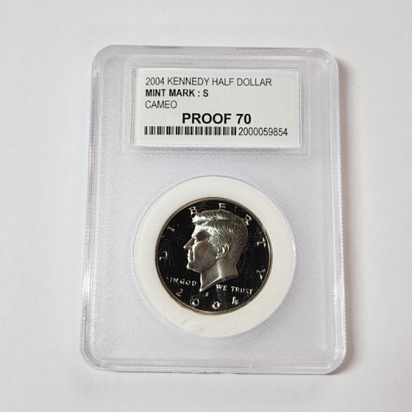 2004-S Kennedy Half Dollar - Graded by PCC CAMEO PROOF 70