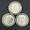 Image 1 : Three 90% Silver United States 1964 Kennedy Half Dollars in AU Condition ~ $1.50 Face Value
