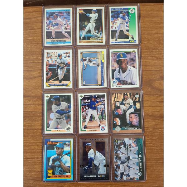 Lot of 12 Assorted Ken Griffey Jr. Baseball Trading Cards Dating Back to 1990 - Mostly NM!