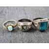 Image 6 : Six Assorted Sterling Silver Rings Ft. Lovely Stones & A BEAUTIFUL OPAL ~ Weighing 42.5 Grams Total