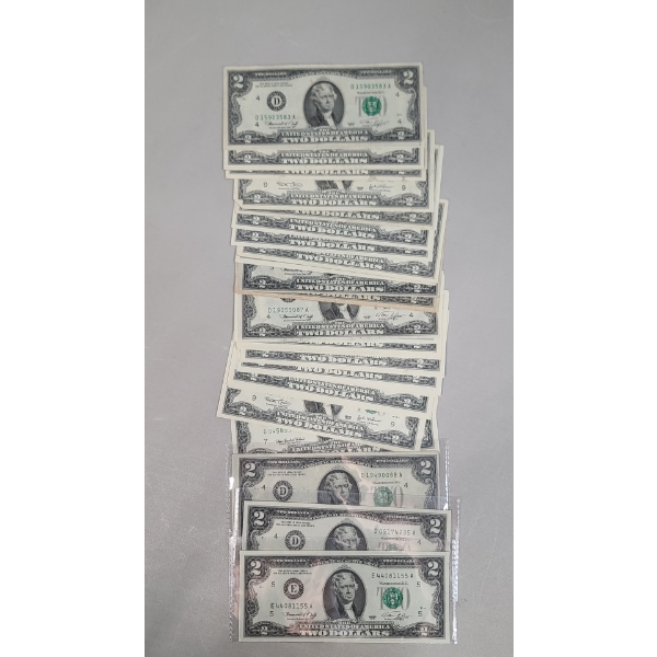 Assorted United States Series 1976, 1995 & 2003 $2 Federal Reserve Notes - Face Value: $88.00