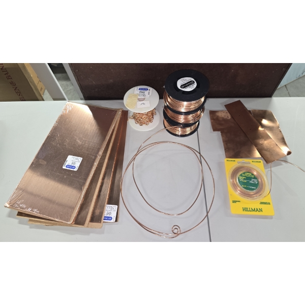 Assorted Sheet Copper and Copper Wire
