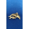 Image 2 : 14K Gold Leaping Dolphin Family Pendant - Weight: 0.8g