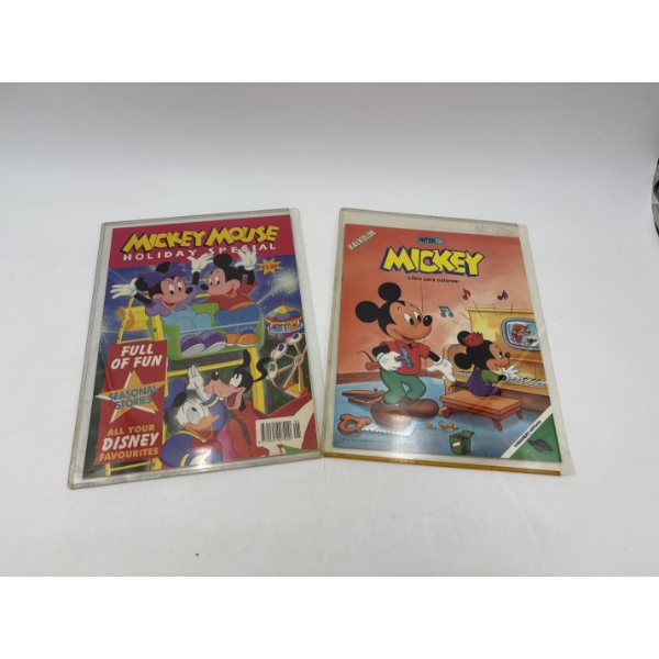 Disney Mickey Mouse Coloring Book & Holiday Special Magazine in Protective Sleeves - Walt Disney Co.