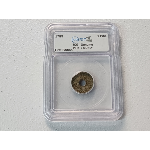 1789 ICG Genuine 1 Pitis First Edition Pirate Money